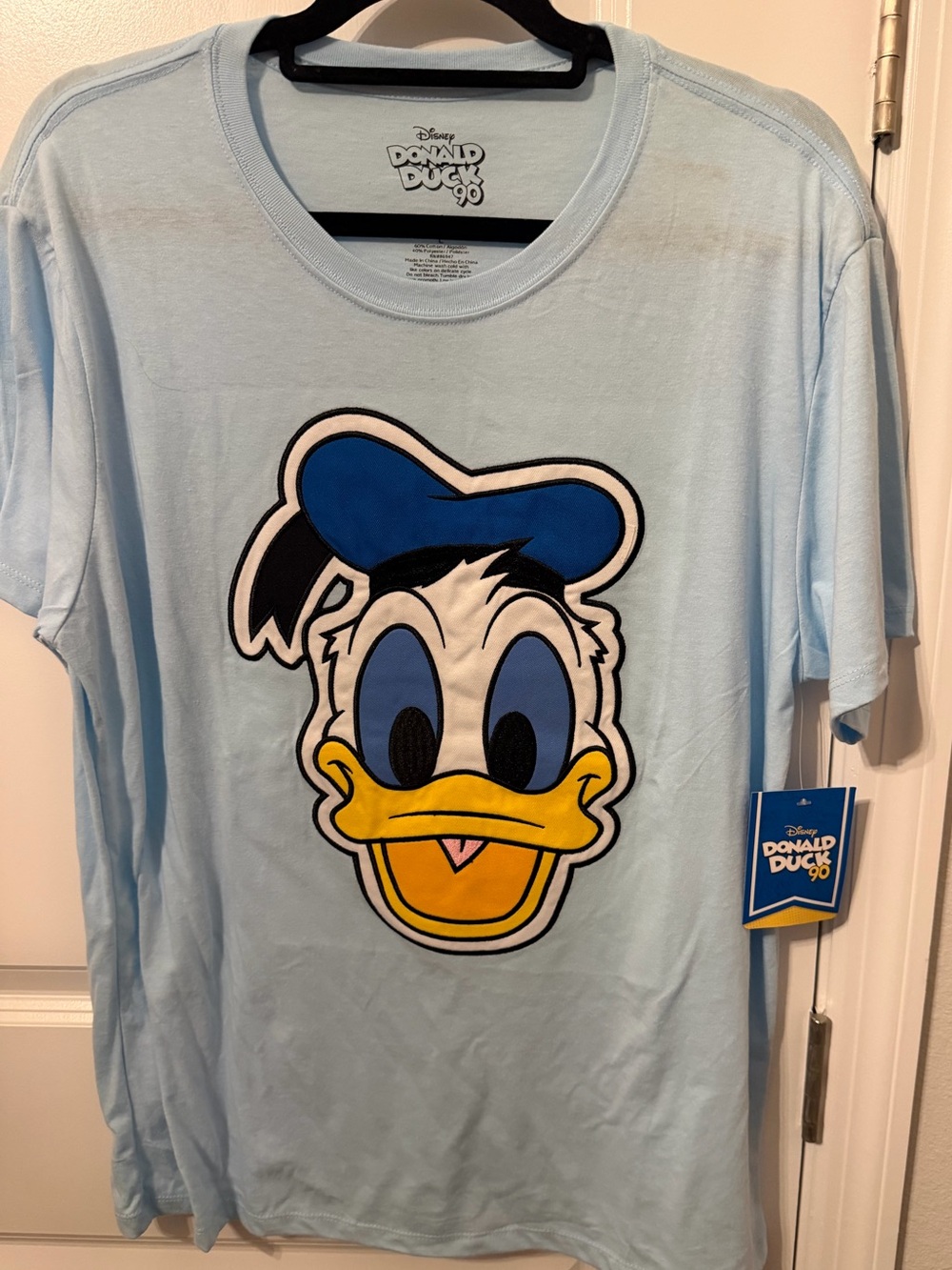 Disney Light Blue Donald Duck Face Graphic Tee